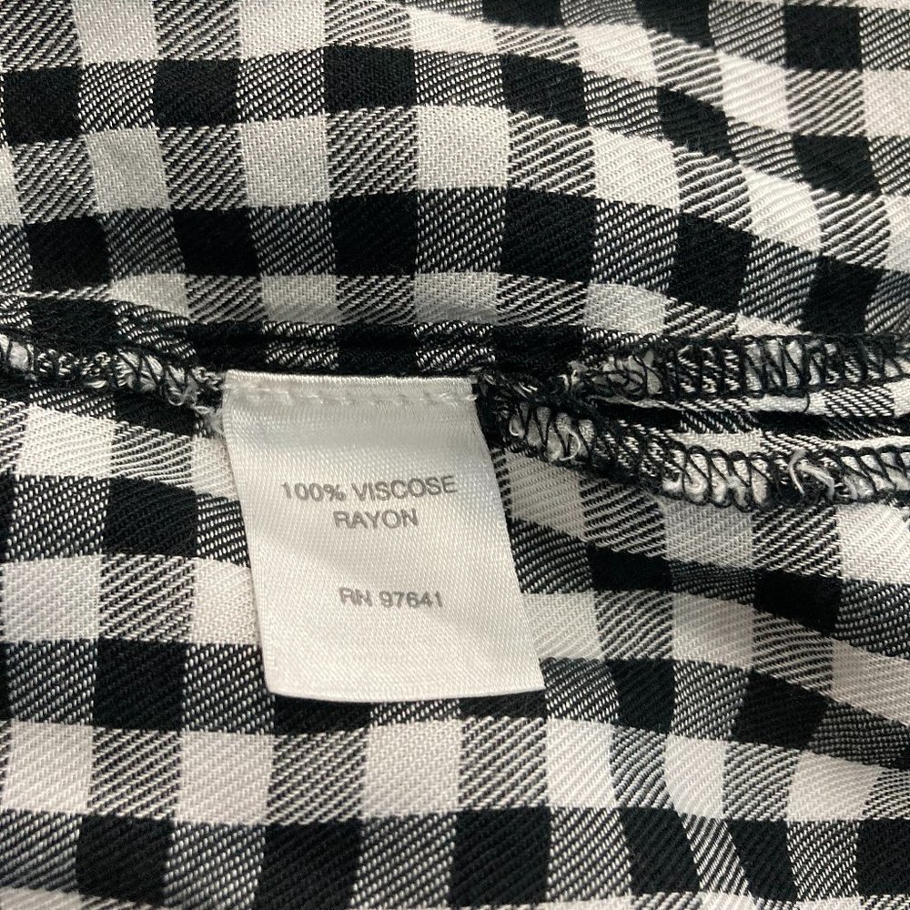 J Jill Button up shirt black white gingham single pocket long sleeve soft size M - Picture 8 of 12
